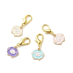 (52) Непрозрачная лаванда Подвесные украшения из эмали из сплава овцы, подвески с застежкой-лобстером, подвески на клипсах, для брелка, кошелек, украшение для рюкзака, маркер стежка, разноцветные, 31 мм