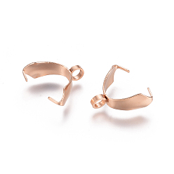 Розовое Золото 304 нержавеющей стали ледоруб прижимные поручительств, розовое золото , 13x13.5x5 мм, отверстие : 2.5 мм, штифты : 0.6 мм