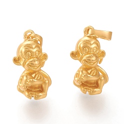 Обезьяна Подвески из экологически чистого сплава, без кадмия и без свинца, долговечный, китайские знаки зодиака, обезьяна, 20x13.5x10 мм, отверстие : 4.5x5.5 мм