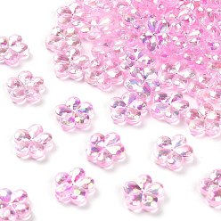 Фламинго Прозрачные акриловые бусины, слива, AB Цвет покрытия, фламинго, 13.5x14.5x4.5 мм, отверстие : 1.8 мм, Около 1111 шт / 500 г