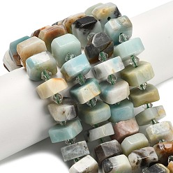 Flower Amazonite Натуральный цветок амазонитовые бусины пряди, самородки, граненые, с пластиковой бисера, 14~16x14~16x7~9 мм, отверстие : 1.4~1.8 мм, около 28~31 шт / нитка, 15.04~15.24 дюйм (38.2~38.7 см)