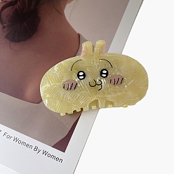 Бледно-Золотистый Пластиковые зажимы когтя волос, форма кошки, бледно золотарник, 86x50 мм