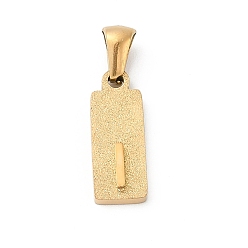 Letter I 304 подвески из нержавеющей стали, золотые, прямоугольник с подвеской в виде буквы, Буква "i", 17.5x6.5x3 мм, отверстие : 3x6 мм