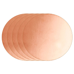 Oro Rosa Hoja de latón, disco de latón, plano y redondo, oro rosa, 60x0.8 mm, 5 unidades / bolsa