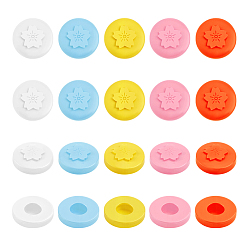 (52) Непрозрачная лаванда 20шт. 5 цветные силиконовые накладки на пуговицы для джинсов, круглый с сакурой, разноцветные, 19x6 мм, внутренний диаметр: 8 мм, 4 шт / цвет