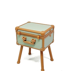 Аквамарин Пластиковая коробка для косметики миниатюрные украшения, аксессуары для кукольного домика с микро-ландшафтом, притворяясь опорными украшениями, аквамарин, 46x36x50 мм