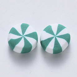 Зеленый Бусины из полимерной глины , нет отверстий / незавершенного, конфеты, зелёные, 9~11x4.5~6 мм