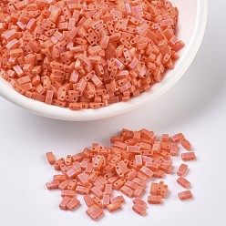 (HTL406FR) Matte Opaque Orange AB MIYUKI Half TILA Beads, Japanese Seed Beads, 2 Hole, (HTL406FR) Matte Opaque Orange AB, 5x2.3x1.9mm, Hole: 0.8mm, about 250pcs/bottle, 10g/bottle