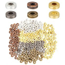 Mixed Color 300Pcs 6 Colors Tibetan Style Alloy Spacer Beads, Lead Free and Cadmium Free, Donut, Mixed Color, 6x2mm, Hole: 2.5mm, 50pcs/color
