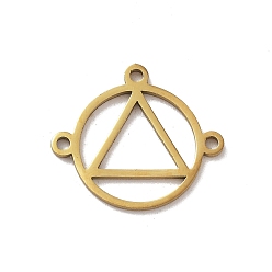 Doré  304 connecteurs chandeliers en acier inoxydable, 3-trou, bague avec triangle, or, 14x16x0.9mm, Trou: 1.2mm
