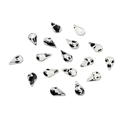 Clear Spot Pattern Resin Cabochons, Nail Art Decoration Accessories, Teardrop, Clear, 8x4.5x1.5mm