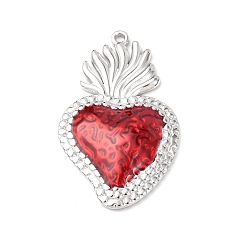 Нержавеющая Сталь Цвет 304 подвески из нержавеющей стали, святое сердце, с эмалью, цвет нержавеющей стали, 37x23x4 мм, отверстие : 1.6 мм