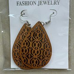 Teardrop Серьги-подвески из сплава дерева, платина, слеза, 60 мм