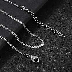 Нержавеющая Сталь Цвет 1.5мм 304 ожерелья из нержавеющей стали с цепочкой из пшеницы для мужчин, не тускнеет, цвет нержавеющей стали, 17.72 дюйм (45 см)