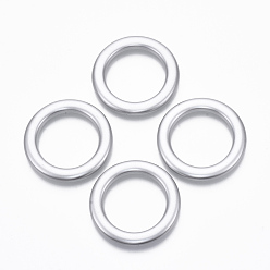 Silver Spray Painted CCB Plastic Linking Rings, Round Ring, Silver, 46.5x6mm, Inner Diameter: 32mm
