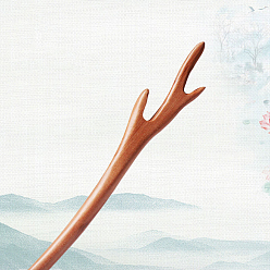 Олень Деревянные палочки для волос, винтажные декоративные аксессуары для волос, Узор оленя, 180 мм