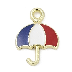 Зонтик Эмалевые подвески из сплава в честь Дня независимости, золотые, зонтик, 16x11.5x2 мм, отверстие : 1.6 мм