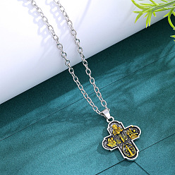 Античный Серебрянный & Античный Золотой Ожерелья из сплава с подвесками в виде пасхального креста, старинное серебро и античный золотой, 15.75 дюйм (40 см)