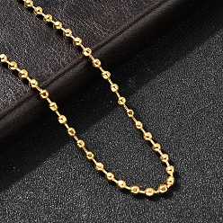Настоящее золото 22K 3мм 304 ожерелья из нержавеющей стали с шариковой цепочкой для женщин, вакуумное покрытие pvd, реальный 22 k позолоченный, 18.11 дюйм (46 см)