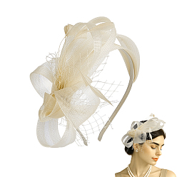 Античный Белый Ленты для волос из полиэстера, перо, старинный белый, 155x125x35 мм