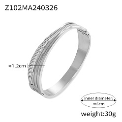 Нержавеющая Сталь Цвет 304 женские шарнирные браслеты из нержавеющей стали, цвет нержавеющей стали, 1/2 дюйм (1.2 см), внутренний диаметр: 2-3/8 дюйм (6 см)