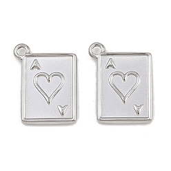 Нержавеющая Сталь Цвет 304 подвески из нержавеющей стали, туз чары, цвет нержавеющей стали, 16.5x12.5x2 мм, отверстие : 1.6 мм