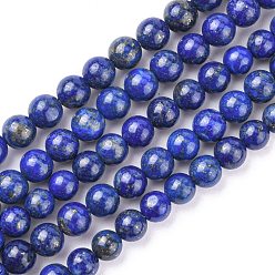Royal Blue Natural Lapis Lazuli Beads Strands, Round, Royal Blue, 6mm