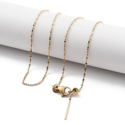 Золотой Ионное покрытие (IP) регулируемое 304 ожерелья из змеевидной цепи из нержавеющей стали, с силиконовыми бусинами, золотые, 17.44~17.56x0.04 дюйм (44.3~44.6x0.1 см)