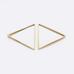 Golden Brass Linking Rings, Plated, Triangle, Golden, 13x15x1mm, Inner Diameter: 11x12mm