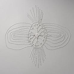 Platinum Metal Rhinestone Tassel Hair Chain Hat for Bridal, Platinum, 317x340x6mm