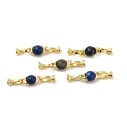 Ляпис-Лазурь Натуральный окрашенный лазурит с латунными застежками-защелками, реальный 18 k позолоченный, долговечный, стойки покрытие, круглые, 38 мм