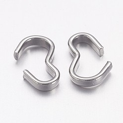 Stainless Steel Color 304 Stainless Steel Quick Link Connectors, Chain Findings, Number 3 Shaped Clasps, Stainless Steel Color, 8x3x1.2mm