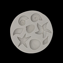 Гейнсборо Морская звезда/раковина diy силиконовые формы, формы помады, формы для литья смолы, для шоколада, конфеты, изготовление изделий из уф-смолы и эпоксидной смолы, светло-серые, 86x10 мм