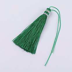 Зеленый Нейлоновая нить кисточкой большие украшения кулон, зелёные, 100x10 мм