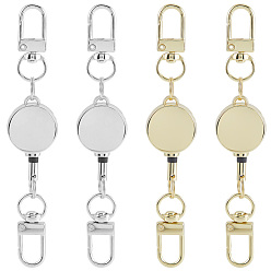 (52) Непрозрачная лаванда 4 шт 2 цвета прочные выдвижные застежки для ключей из сплава, выдвижной держатель катушки для удостоверения личности, с двойными поворотными застежками, принадлежности для изготовления брелоков своими руками, плоско-круглые, разноцветные, 115 мм