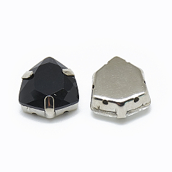 Реактивный Самолет Шить на горный хрусталь, многожильных ссылки, k 9 стеклянный страз, с латунными зубцами в платиновых тонах, аксессуары для одежды, треугольные, струя, 12.5x12x6 мм, отверстие : 0.8 мм