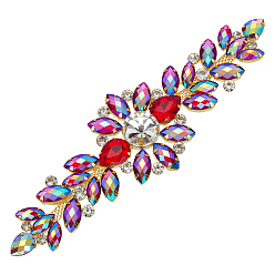 Фуксиновый 1аксессуары для украшения из цветочного сплава со стразами из поликарбоната, красно-фиолетовые, 53x177x11 мм