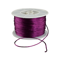 Purple Round Nylon Thread, Rattail Satin Cord, for Chinese Knot Making, Purple, 1mm, 100yards/roll
