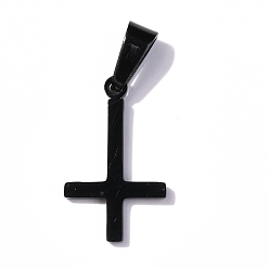 Electrophoresis Black 304 подвески из нержавеющей стали, крестик, электрофорез черный, 20.5x12.5x1.5 мм, отверстие : 3.5x7 мм