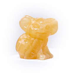 Кальцит Украшения для скульптур из натурального оранжевого кальцита, для домашнего офисного стола, коала, 32x30 мм