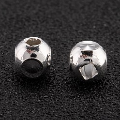 925 Sterling versilbert Messing Perlen, langlebig überzogen, Würfel, 925 Sterling versilbert, 5x5x5 mm, Bohrung: 1.8 mm