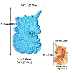 Единорог Силиконовые формы для украшения стен своими руками, формы для литья смолы, для уф-смолы, изготовление изделий из эпоксидной смолы, глубокое синее небо, единорог, 204x142x10 мм