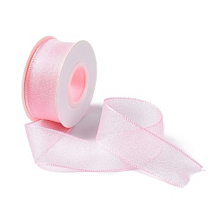 Perlas de Color Rosa 10 yardas de cinta de gasa de poliéster, para la fabricación de la joyería diy, rosa perla, 1 - pulgada (25.5 mm)