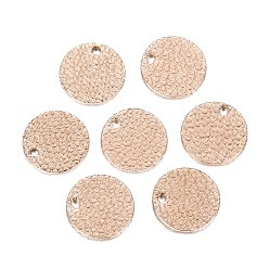 Розовое Золото Ионное покрытие (ip) 304 брелоки из нержавеющей стали, , лазерная резка, плоско-круглые, розовое золото , 12x1 мм, отверстие : 1.4 мм