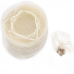 (404) Непрозрачное AB Кислое яблоко Круглые сумки из органзы на шнурке, мешки для хранения конфет, с блестками, цветочный белый, 26 см