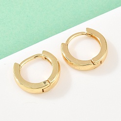 Настоящее золото 18K Латунные серьги обруча, без кадмия и без свинца, долговечный, стойки покрытие, реальный 18 k позолоченный, 12x13x3.5 мм