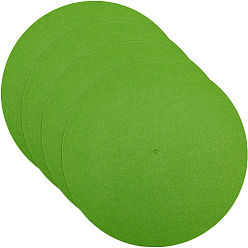 Зеленый лайм Фетровые подложки для компакт-дисков, коврики для пластинок, плоско-круглые, зеленый лайм, 295x3 мм, отверстие : 7 мм