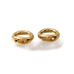 Настоящее золото 18K 304 Соединители для колец из нержавеющей стали, браслет ожерелье конец петля провод протектор, ионное покрытие (ip), реальный 18 k позолоченный, 6x2 мм, отверстия : 0.6 mm и 3.8 мм