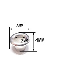 Серебро Латунные втулки, для изготовления пакетов, плоско-круглые, серебряные, 6x4 мм, отверстие : 3 мм