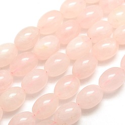 Quartz Rose Ovales rose naturelle perles de quartz brins, 18x13mm, Trou: 1mm, Environ 22 pcs/chapelet, 15.7 pouce